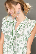 Load image into Gallery viewer, Umgee Soft Color Floral Print Tiered Midi Dress in Sea Green