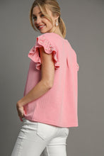 Load image into Gallery viewer, Umgee Boxy Cut Top with Pearl Details in Pink FINAL SALE