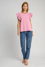 Load image into Gallery viewer, Umgee French Terry Knit Top with Pearl Details in Pink Mauve FINAL SALE