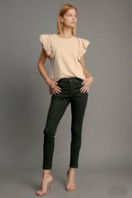 Load image into Gallery viewer, Umgee French Terry Knit Top with Pearl Details in Natural FINAL SALE