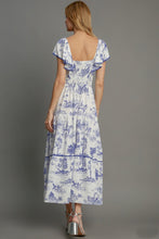 Load image into Gallery viewer, Umgee Two Toned Landscape Print Maxi Dress in Blue FINAL SALE