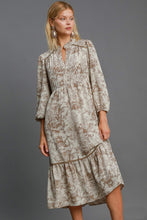 Load image into Gallery viewer, Umgee Landscape Print Midi Dress in Brown