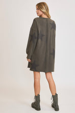 Load image into Gallery viewer, Umgee Solid Color Soft Knit Dress with Star Pattern in Charcoal
