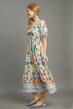 Load image into Gallery viewer, Umgee Smocked Bodice Floral Print Midi Dress in Multi