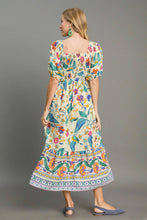 Load image into Gallery viewer, Umgee Smocked Bodice Floral Print Midi Dress in Multi