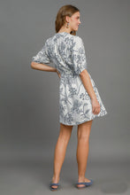 Load image into Gallery viewer, Umgee Two Toned Floral Print Mini Dress in Off White