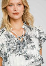 Load image into Gallery viewer, Umgee Two-Tone Landscape Print Midi Dress in Black Mix