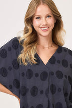 Load image into Gallery viewer, Umgee OVERSIZED Swiss Dot Jacquard Top in Navy