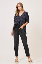 Load image into Gallery viewer, Umgee OVERSIZED Swiss Dot Jacquard Top in Navy