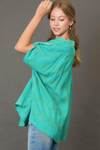 Load image into Gallery viewer, Umgee OVERSIZED Swiss Dot Jacquard Top in Jade