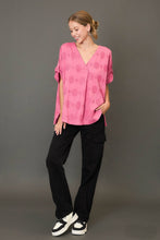 Load image into Gallery viewer, Umgee OVERSIZED Swiss Dot Jacquard Top in Rose