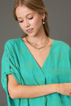 Load image into Gallery viewer, Umgee OVERSIZED Swiss Dot Jacquard Top in Jade