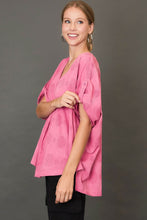 Load image into Gallery viewer, Umgee OVERSIZED Swiss Dot Jacquard Top in Rose