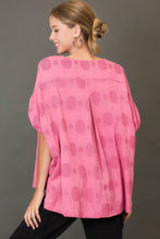 Load image into Gallery viewer, Umgee OVERSIZED Swiss Dot Jacquard Top in Rose