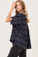 Load image into Gallery viewer, Umgee OVERSIZED Swiss Dot Jacquard Top in Navy