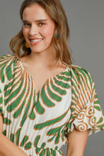 Load image into Gallery viewer, Umgee Large Abstract Print Midi Dress in Green