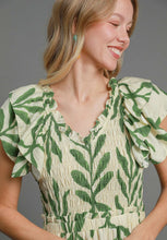 Load image into Gallery viewer, Umgee Abstract Print Leaf Maxi Dress in Green