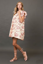 Load image into Gallery viewer, Umgee Two Toned Paisley Print Mini Dress in Red Mix