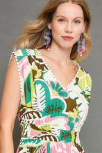 Load image into Gallery viewer, Umgee Floral Print Sleeveless Midi Dress in Green Mix