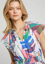 Load image into Gallery viewer, Umgee Multi Colored Leaf Print Midi Dress in Blue Mix
