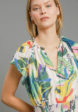 Load image into Gallery viewer, Umgee Multi Colored Leaf Print Midi Dress in Green Mix