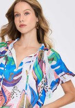 Load image into Gallery viewer, Umgee Abstract Print Top in Blue Mix