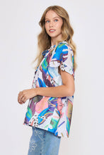 Load image into Gallery viewer, Umgee Abstract Print Top in Blue Mix