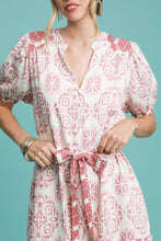 Load image into Gallery viewer, Umgee Two Toned Abstract Print Mini Dress in Pink