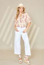 Load image into Gallery viewer, Umgee Two Toned Paisley Print Top in Red Mix