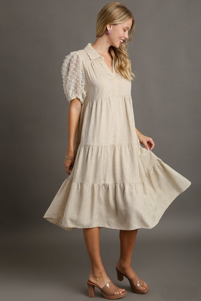 Umgee Full Size Linen Blend Shorts with Floral Embroidered Details Plus Size main image 1