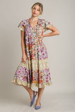 Load image into Gallery viewer, Umgee Mixed Floral Print A-Line Dress in Lavender Mix ON ORDER Dress Umgee