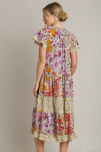 Load image into Gallery viewer, Umgee Mixed Floral Print A-Line Dress in Lavender Mix ON ORDER Dress Umgee