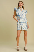 Load image into Gallery viewer, Umgee A-Line Floral Print Mini Dress in Blue