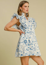 Load image into Gallery viewer, Umgee A-Line Floral Print Mini Dress in Blue