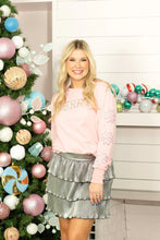 Load image into Gallery viewer, Grace+Emma Pearl "MERRY" Sweatshirt in Pink