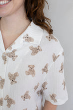 Load image into Gallery viewer, Things Between Cotton Gauze Teddy Bear Print Pajama Set in Cream