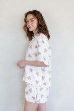 Load image into Gallery viewer, Things Between Cotton Gauze Teddy Bear Print Pajama Set in Cream