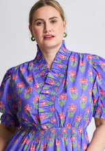 Load image into Gallery viewer, Umgee Floral Print Ruffle Detailed Mini Dress in Periwinkle Mix