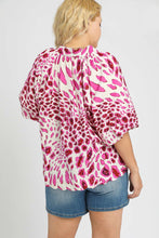 Load image into Gallery viewer, Umgee Animal Print V Neck Top in Pink