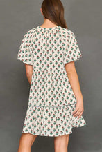 Load image into Gallery viewer, Umgee Baby Doll Floral Print Mini Dress in Cream Mix