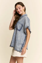Load image into Gallery viewer, J.nna Denim Ruffle Edge Boxy Top in Denim
