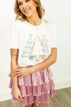 Load image into Gallery viewer, Grace+Emma Festive Forest on Princess Top in White