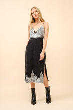 Load image into Gallery viewer, Blue B Denim and Lace Cami Top Midi Dress in White Black