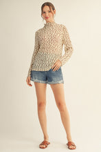 Load image into Gallery viewer, Jodifl Semi Sheer Textured Floral Top in Ivory