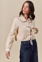 Load image into Gallery viewer, So Me Quilted Floral Jacket with Front Ties in Beige Multi