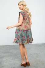 Load image into Gallery viewer, Floral Tiered Dress in Dusty Rose Dress THML Clothing