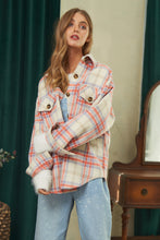 Load image into Gallery viewer, Davi & Dani Multi Color Plaid Shacket in Fanta Orange