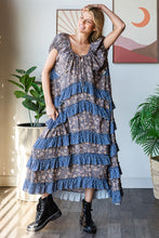 Load image into Gallery viewer, Oli & Hali Mixed Floral Print Layered Maxi Dress in Blue