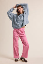 Load image into Gallery viewer, Wishlist Striped Drop Shoulder Sweatshirt in Ivory/Blue
