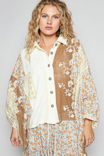 Load image into Gallery viewer, POL OVESIZED Contrasting Fabric Top in Natural Multi